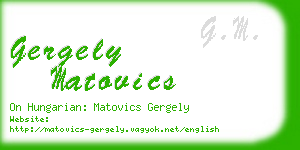 gergely matovics business card
